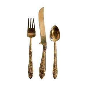 Juego de cubiertos de acero inoxidable de 5 piezas, ideal para cocina, mesa, comedor, Fiesta en casa, uso, cubiertos chapados en color dorado, mango de diseñador - Product Image 2