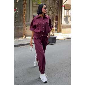 Top Informal Cómodo de Crepé Elástico con Detalle de Botón Dorado 10243 Mangas Tres Cuartos - Product Image 2