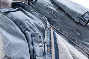 Veste longue en jean moderne pour l'hiver, tissu en jean durable de qualité supérieure, veste décontractée surdimensionnée, options personnalisables, tendance quotidienne - Product Image 3