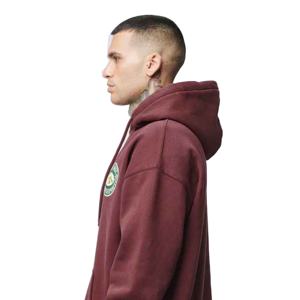 High Quality Patch Hoodie for Men Oversized Streetwear <b>Fleece</b> Pullover Hoodie Maroon Heavyweight <b>Winter</b> Casual Hoodie - Product Image 3