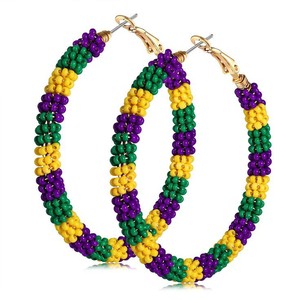 Nouveaux bijoux de mode en couleur rouge Boucles d'oreilles brodées Boucles d'oreilles perlées à la main pour femmes et filles d'Inde - Product Image 2