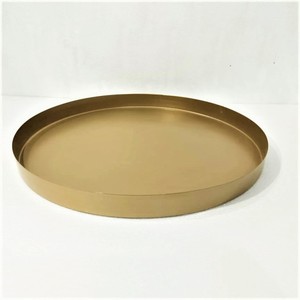Plateau de service rond en métal de créateur d'or classique pour la salle de bains de thé de café ou l'utilisation de table de cuisine - Product Image 3