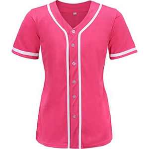 Custom Solid Plain Mujeres Hip Hop Botón Abajo Jersey de béisbol al por mayor de béisbol \ Softball Jersey Proveedor de Pakistán - Product Image 6