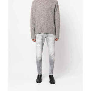 Nueva moda, diseño personalizado, pantalones vaqueros ajustados para hombres, pantalones vaqueros grises transpirables de alta calidad para hombres, pantalones vaqueros - Product Image 6