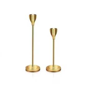 Decoración del hogar, piedra ahumada, acabado de aluminio, vela blanca, pilar de sujeción, diseño moderno, soporte de vela para decoración de boda - Product Image 6