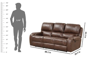 Sillón Reclinable de Cuero con Movimiento Neumático de la Colección Americana - Product Image 6