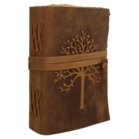 Diario de Viaje Retro Hecho a Mano, Exclusivo, con Grabado de Árbol de la Vida, Cuaderno de Cuero Estilo Vintage, Libro de Bocetos de Tapa Blanda, Regalo, Acuarela