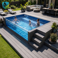 Piscine hors sol rectangulaire autoportante avec spa et bain à remous pour villa et jardin