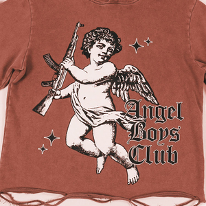 Acepte logotipo personalizado de gran tamaño desgastado ácido lavado Terry Hoodie Raw Hem recortado sudaderas con parte inferior cortada Vintage hombres sudaderas con capucha - Product Image 4