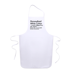 Personalized <b>White</b> Cotton Long <b>Apron</b> with Gadgets Premium Customizable Kitchen Accessories - Product Image 2