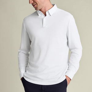 Camisa de Manga Larga para Hombre, Corte Clásico, Transpirable, 100% Algodón, Tejido de Rizo Sólido, Hecho a Medida, Casual, Elegante, Blanco - Product Image 2