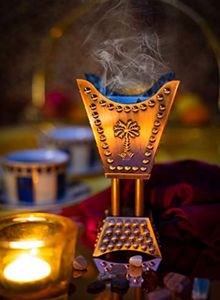 Bronze Metal Incense Burner Palm Tree Mabkhara <b>Oud</b> <b>Bakhoor</b> Censer Traditional Arabian Tabletop Home Fragrance Decor - Product Image 2
