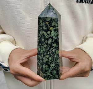 Torre de cristal de jaspe Kambaba Natural, Varita de punta de cristal decorativa tallada a mano para el hogar o la oficina, hecha a mano de jaspe Kambaba - Product Image 2