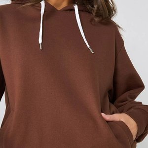Nuevo Conjunto Deportivo Informal con Capucha y Pantalones Deportivos con Logotipo Personalizado, Color Marrón, para Mujer, Ecológico, Estilo Urbano, para Invierno - Product Image 3