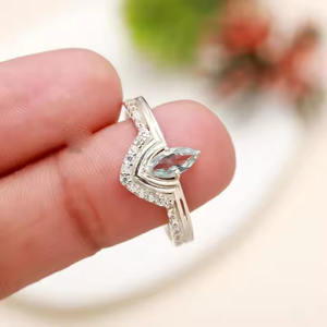 แหวนพลอยสีฟ้าตัด925เงินสเตอร์ลิงดีไซน์ไม่ซ้ำใครแหวนปาร์ตี้งานแต่งงานโรแมนติกอินเทรนด์ผู้หญิงขายส่งจำนวนมาก - Product Image 6