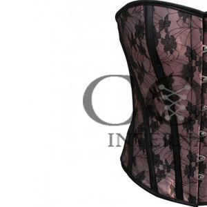 COSH <b>CORSET's</b> New Overbust Steelboned <b>Corset</b> Satin Lace Overlay <b>for</b> Fashion Party Wear Breathable Waist Training Design Hole - Product Image 3