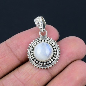 Boho Style 925 Sterling Silver <b>Moonstone</b> <b>Pendant</b> Handmade Rhodium & Gold Plated Jewelry for Women Wedding Gift - Product Image 3