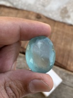 Superbe pierre ovale aigue-marine naturelle de grande taille à facettes pour la fabrication de bijoux 41.20 carats