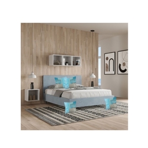 Lot de 4 housses de coussin effet velours doux 45x45 cm bleu gris style abstrait moderne taies d'oreiller décoratives - Product Image 5