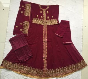 Mahendi función especial Faux Georgette tela hilo y bordado trabajo novia mucama hermoso vestido por Surat compras en línea - Product Image 5