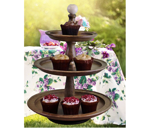 White & Brown Color Top <b>3</b>-<b>Tier</b> Modern Wooden round <b>Cake</b> <b>Stand</b> Detachable Professional and Romantic Handmade - Product Image 4