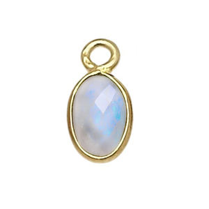 Charmes en opale rose 6x4 mm ovales sertis, argent sterling 925 plaqué or, ensemble de sertis, pendentif en opale rose serti, fournisseurs de bijoux en argent - Product Image 3