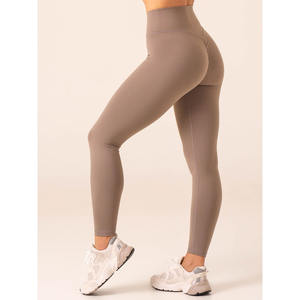 Dernier legging croisé Momentum personnalisé taupe Ceinture haute profilée Nouveau legging de gymnastique à la mode pour vêtements de sport pour femmes - Product Image 3