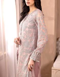 Robe de fête haute qualité écologique rayonne broderie robe femmes Design traditionnel pelouse Shalwar Kameez costume pour mariage - Product Image 2