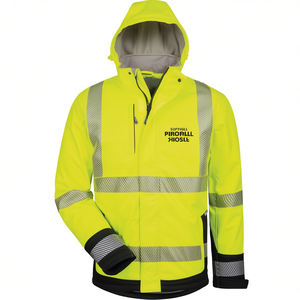Melvin M Size <b>High</b>-<b>Visibility</b> Yellow/Black <b>Softshell</b> <b>Jacket</b> with Reflective Stickers & Lights ELYSEE - Product Image 2