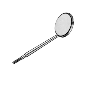 Miroir buccal dentaire à tête rhodiée, surface avant simple, à embase conique, instruments manuels en acier inoxydable, poignée ergonomique pour os - Product Image 3