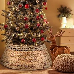 Water Hyacinth Seagrass Christmas <b>Tree</b> <b>Collar</b> Woven Handcrafted <b>Tree</b> Skirt Rustic Farmhouse Holiday Decoration Base Cover - Product Image 3