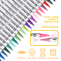 Marqueurs à double pointe Artecho, 72 couleurs, 36 pièces, ensemble de stylos marqueurs à pointe pinceau aux couleurs brillantes pour marqueurs acryliques
