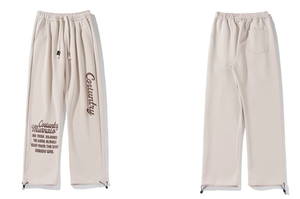 Pantalones Deportivos Casuales Personalizados para Hombre, Lavado Claro, Cintura Media, Cierre con Cordón, Pierna Recta, Estampado Negro Metalizado, Joggers de Marca Moderna 2025 - Product Image 6