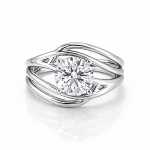 18K Gold <b>Ring</b> with Round Cut Lab Grown Diamond Solitaire Elegant Diamond <b>Rings</b> Collection - Product Image 4