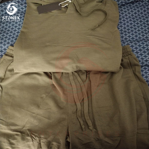 ชุดวอร์มกางเกงขาสั้นสำหรับผู้ชายชุดวอร์ม2ชิ้นชุดวอร์มสีพื้นชุดวอร์มเล่นกีฬาฤดูร้อน - Product Image 2