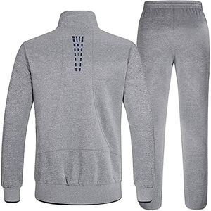 Survêtement d'hiver à logo personnalisable de haute qualité pour hommes, deux pièces à motif solide et confortable, vêtements d'entraînement/fitness, grande taille - Product Image 5