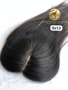 Mujeres recto Topper 8x13 Color Natural venta al por mayor Raw Indian Temple Remy Virgen cutícula alineada extensión de cabello humano peruano - Product Image 4