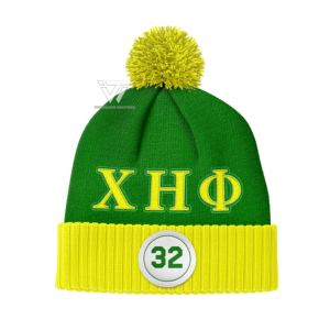 Personnalisé grec Chi Eta Phi sororité vêtements auto tricoté Jacquard chaud bonnet chapeau d'hiver grec attirail jacquard - Product Image 1