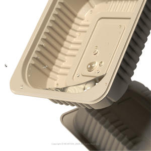 [REVATION] Paper <b>Pulp</b> Eco Bento Box with Oil & Water Resistant Biodegradable Bagasse Packaging Customizable Logo - Product Image 2