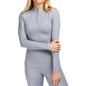 Customize 1/4 Zip Women's <b>Horse</b> <b>Riding</b> Shirts Equestrian Short Sleeves Base Layer Women show jumping Competition Show Shirts - Product Image 1