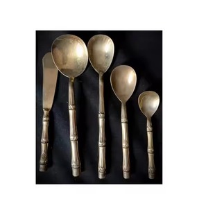 Cuillère en laiton ensemble de couverts de Restaurant cuillères fourchette couteau haute qualité élégant ensemble de couverts en laiton - Product Image 2