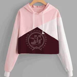 Sweat à capuche en molleton avec logo imprimé personnalisé pour femmes, sweat-shirt court, grande taille, tissu éponge, logo avant, style hiver, vente en gros - Product Image 3