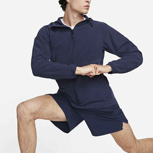 Chaqueta cortavientos impermeable para deportes al aire libre para hombre, diseño personalizado, nueva tela de lona con cremallera completa con capucha, 2025 - Product Image 2