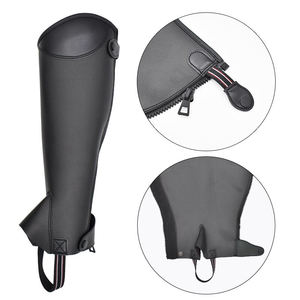 Dernier modèle de demi-gambières d'équitation réglables en cuir véritable pour femmes, toutes couleurs, personnalisables, confortables - Product Image 5