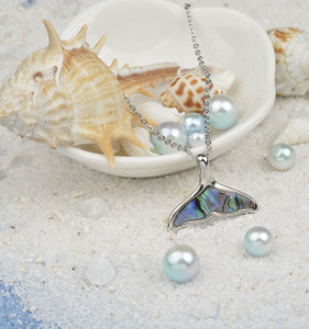 Vòng Cổ Vỏ Bào Ngư Đại Dương Vòng Cổ Đuôi Cá Voi Xanh Dương Cá Heo Đô La Cá Voi Biển Sao Biển Thủy Tinh Cho Nữ - Product Image 3