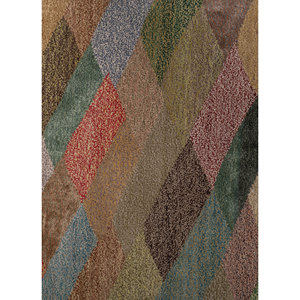 Manchaha Hand Knotted Wool & Bamboo Silk Rugs <b>Red</b> & Orange with Geometric Pattern for Home Use-Les-2901 - Product Image 3