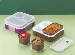 Zesty Bento Plastic Lunch <b>Box</b> 800ml 3 Compartment Modular Airtight Leakproof BPA Free Microwave Dishwasher Freezer Safe - Product Image 3