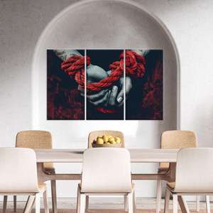 Obra de arte impresa en lienzo: Elegante tema de amor para decoración de pared moderna, 3 piezas: Enmarcado tipo galería - Product Image 1