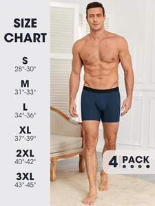 Boxers classiques pour hommes en coton mélangé, respirants, légers, doux au toucher, extensibles, confortables, taille élastique, vêtements intérieurs décontractés et respectueux de la peau - Product Image 3