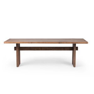 Mesa de Comedor de Madera Maciza Natural Reciclada de Estilo Rústico Asiático, Forma Rectangular, Patas de Madera, para 6 a 8 Personas, para Restaurante o Cocina - Product Image 2